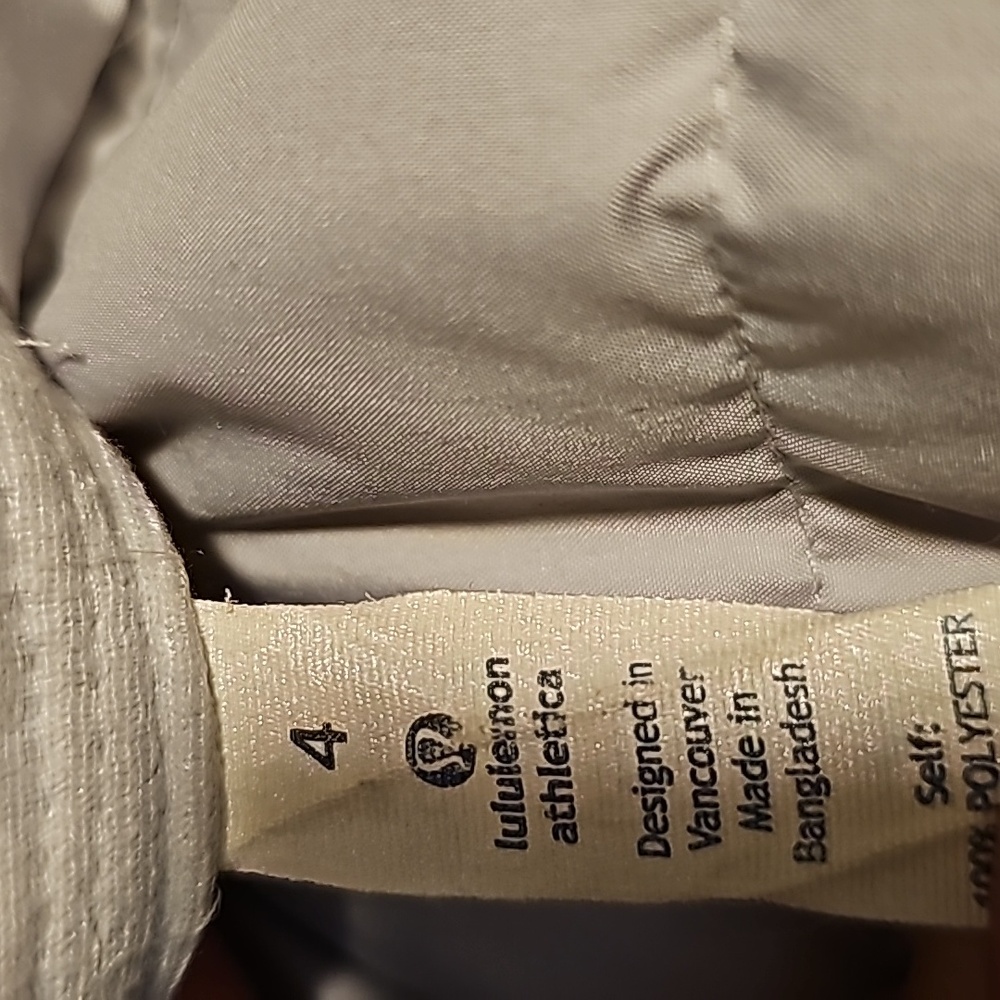Silver jacket Lululemon size 4
